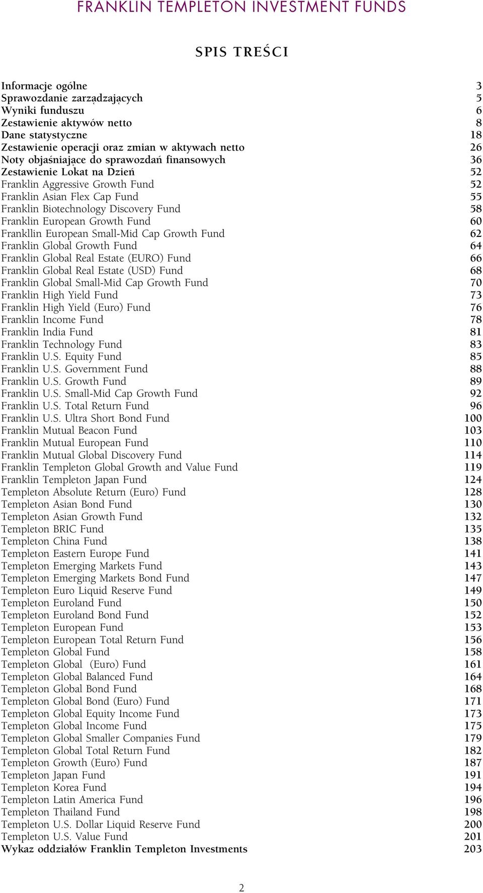 Fund 60 Frankllin European Small-Mid Cap Growth Fund 62 Franklin Global Growth Fund 64 Franklin Global Real Estate (EURO) Fund 66 Franklin Global Real Estate (USD) Fund 68 Franklin Global Small-Mid