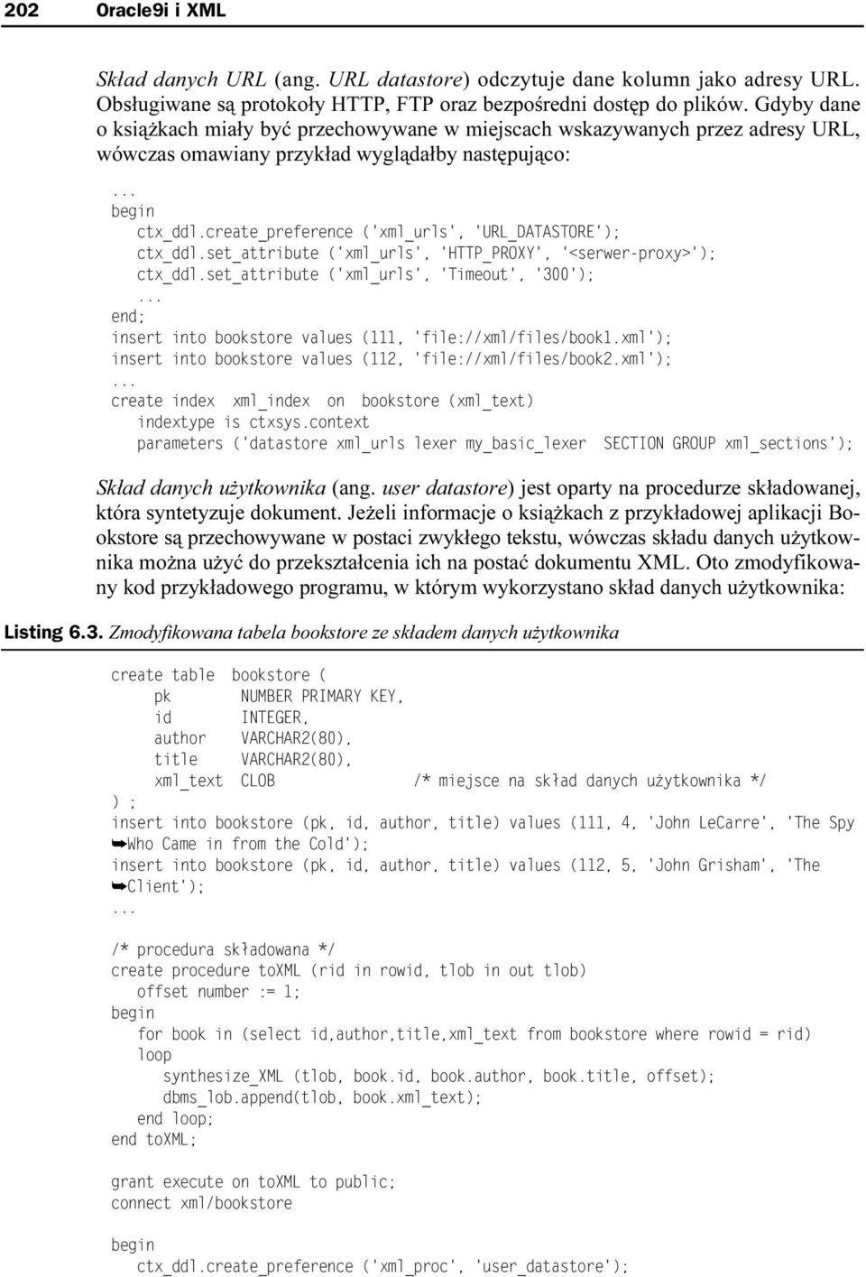 user datastore) jest oparty na procedurze składowanej, która syntetyzuje dokument.