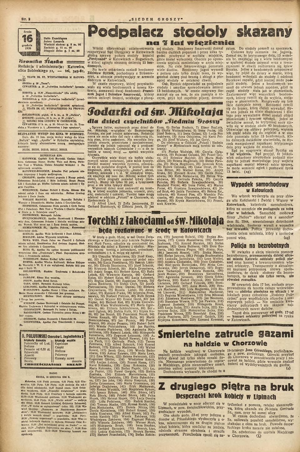 20 Podw ójna buchalteria" (prem iera). SOBOTĄ: g. 15,30 N iespodzianka" (dla szkól); g. 20 Podw ójna buchalteria". NIEDZIELA: g. 15,30 Podw ójna buchalteria" (przedstaw ienie sprzedane); g.