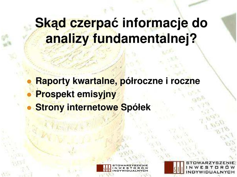 Raporty kwartalne, półroczne i