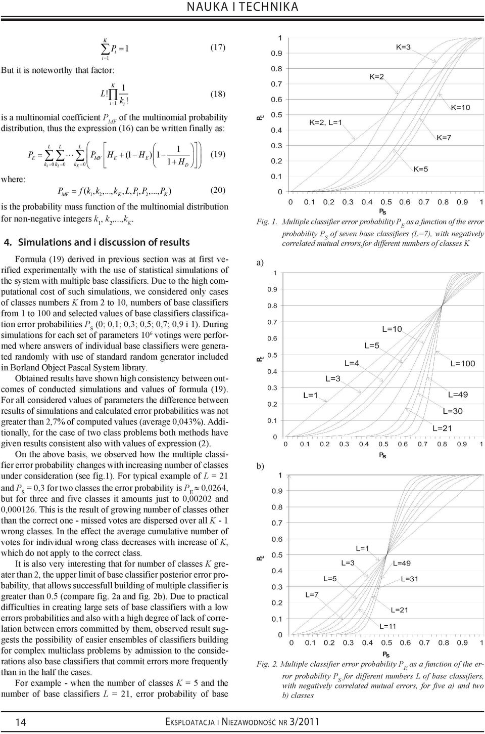 P = f( k, k,..., k, L, P, P,..., P ) (0) MF K K is the probability mass function of the multinomial distribution for non-negative integers k, k,...,k K. 4.