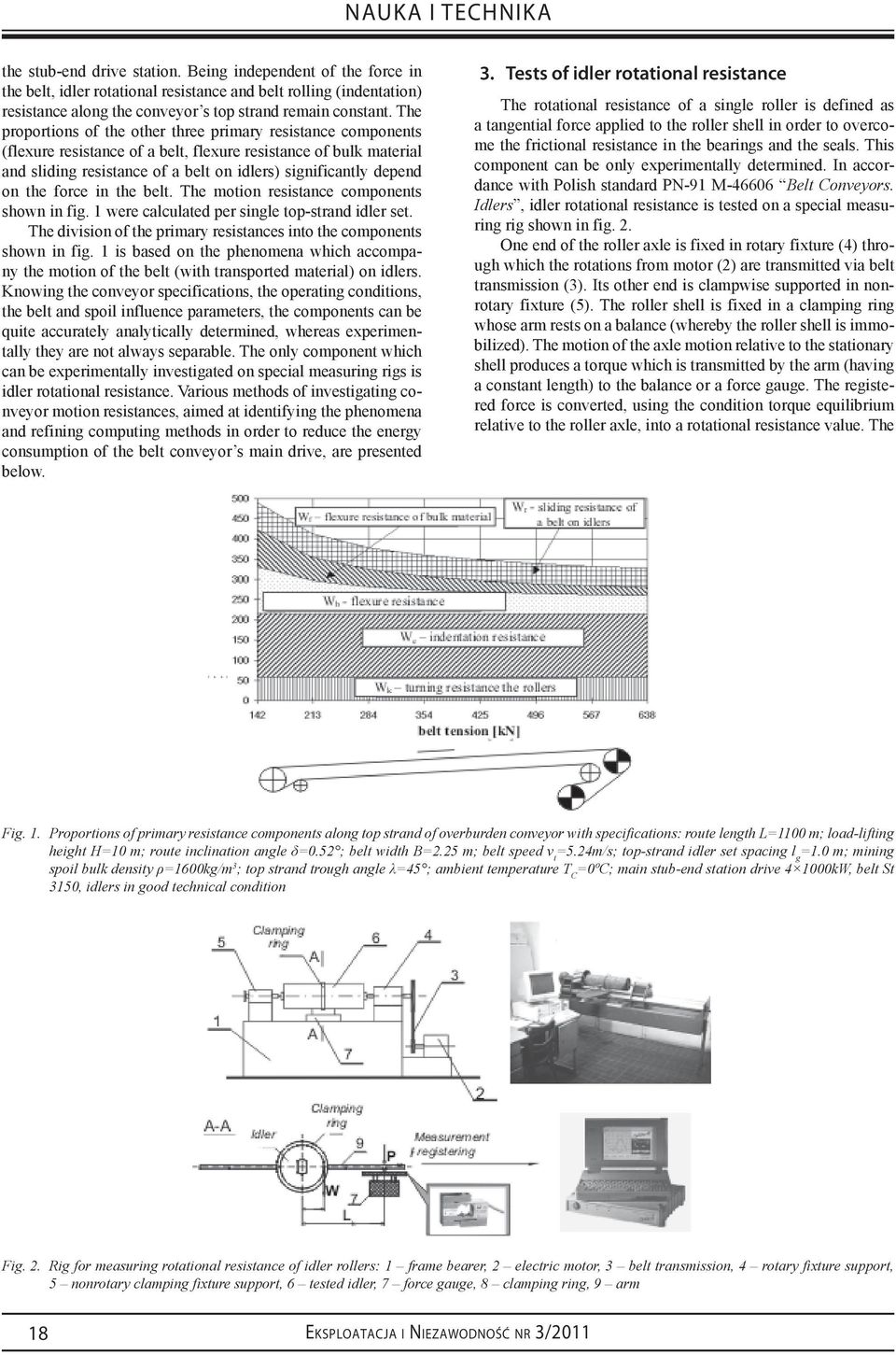 The proportions of the other three primary resistance components (flexure resistance of a belt, flexure resistance of bulk material and sliding resistance of a belt on idlers) significantly depend on