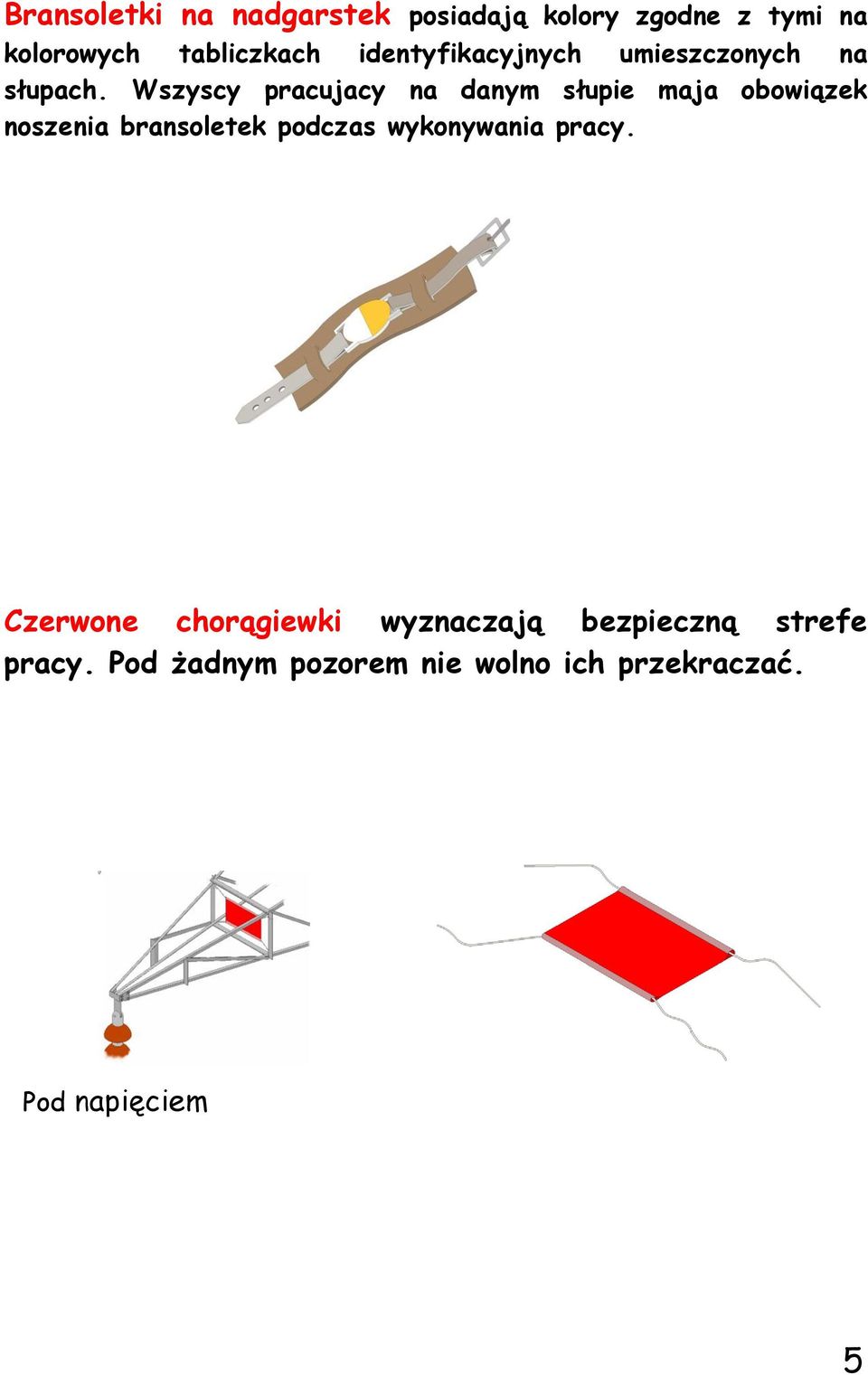 Wszyscy pracujacy na danym słupie maja obowiązek noszenia bransoletek podczas