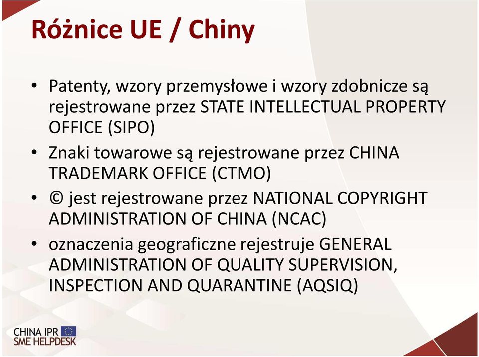 (CTMO) jest rejestrowane przez NATIONAL COPYRIGHT ADMINISTRATION OF CHINA (NCAC) oznaczenia