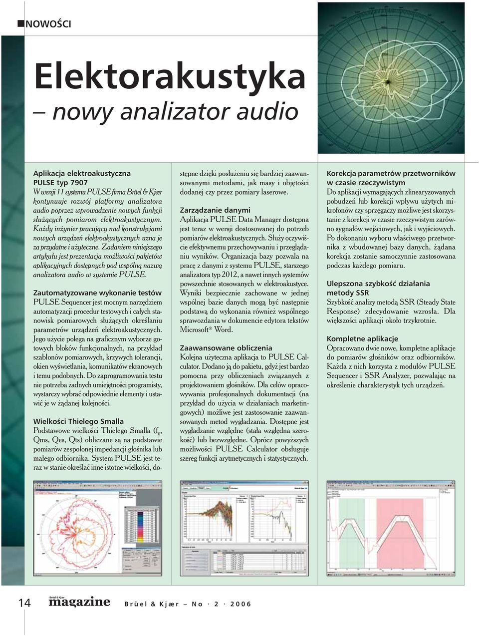 Zadaniem niniejszego arty kułu jest prezentacja możliwości pakietów aplikacyjnych dostępnych pod wspólną nazwą analizatora audio w systemie PULSE.