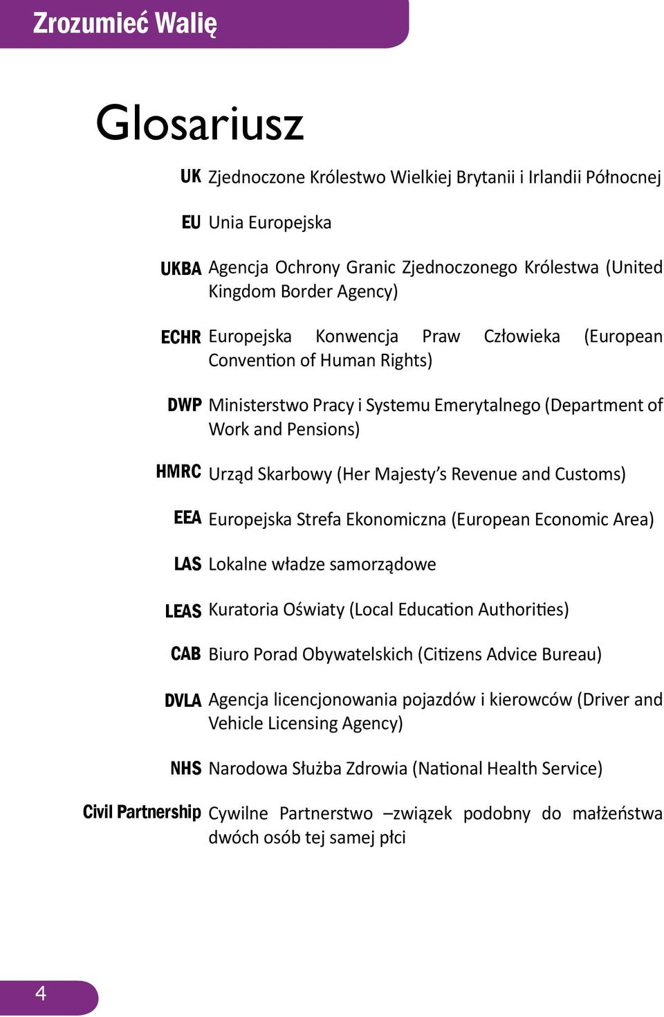 and Customs) Europejska Strefa Ekonomiczna (European Economic Area) Lokalne władze samorządowe Kuratoria Oświaty (Local Education Authorities) Biuro Porad Obywatelskich (Citizens Advice Bureau) DVLA