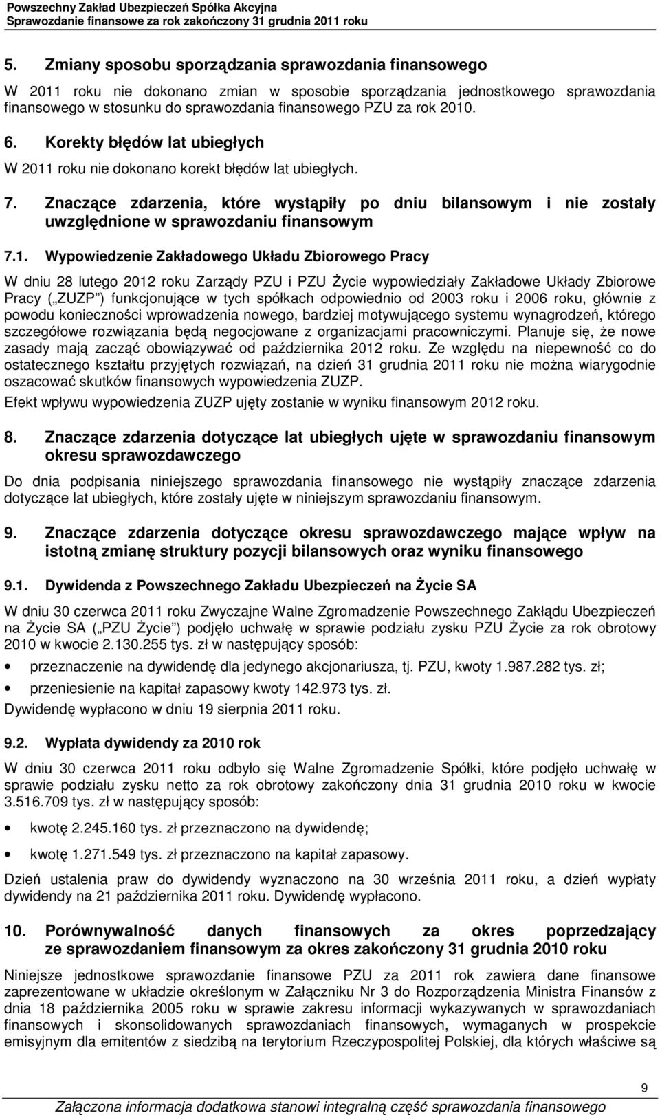 Znaczące zdarzenia, które wystąpiły po dniu bilansowym i nie zostały uwzględnione w sprawozdaniu finansowym 7.1.