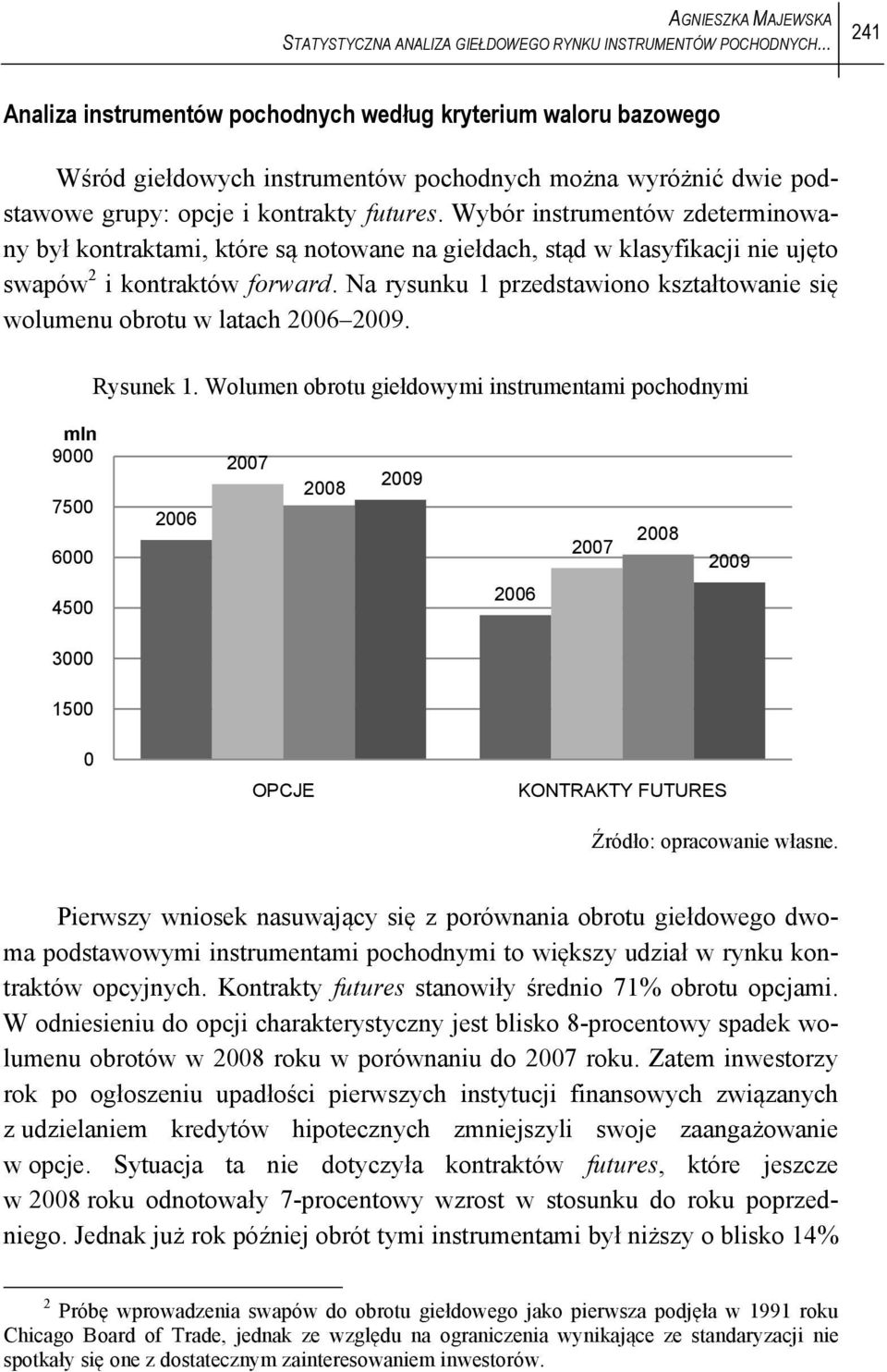 Wybór instrumentów zdeterminowany był kontraktami, które są notowane na giełdach, stąd w klasyfikacji nie ujęto swapów 2 i kontraktów forward.