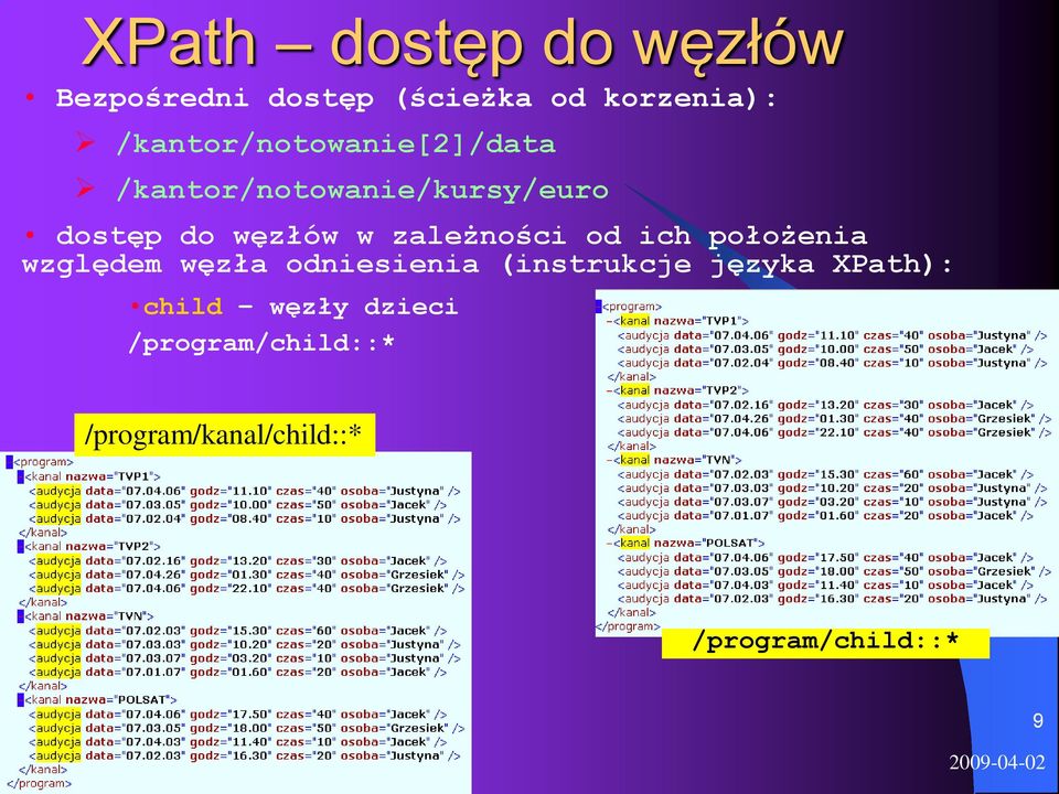 zależności od ich położenia względem węzła odniesienia (instrukcje języka