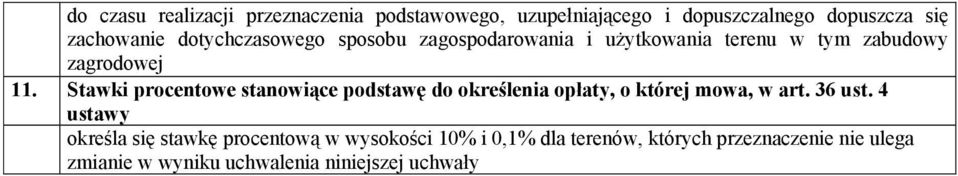 Stawki procentowe stanowiące podstawę do określenia opłaty, o której mowa, w art. 36 ust.