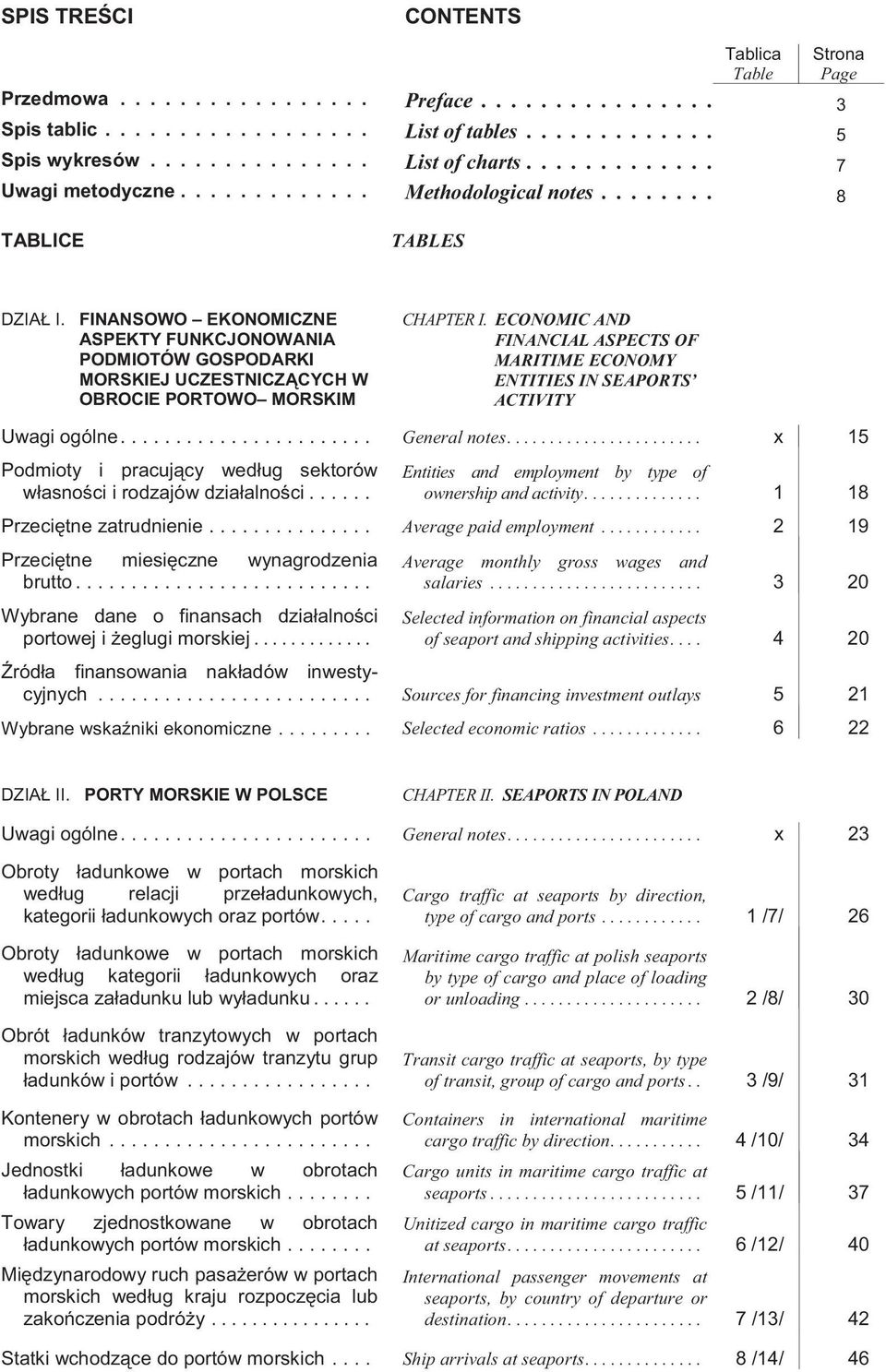 FINANSOWO EKONOMICZNE ASPEKTY FUNKCJONOWANIA PODMIOTÓW GOSPODARKI MORSKIEJ UCZESTNICZ CYCH W OBROCIE PORTOWO MORSKIM CHAPTER I.