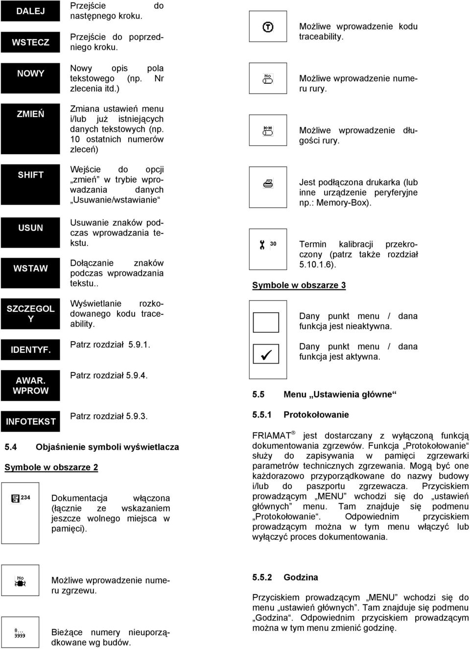 10 ostatnich numerów zleceń) Wejście do opcji zmień w trybie wprowadzania danych Usuwanie/wstawianie Dołączanie znaków podczas wprowadzania tekstu.. Usuwanie znaków podczas wprowadzania tekstu.