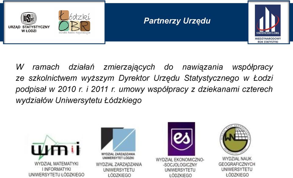 Urzędu Statystycznego w Łodzi podpisał w 2010 r. i 2011 r.