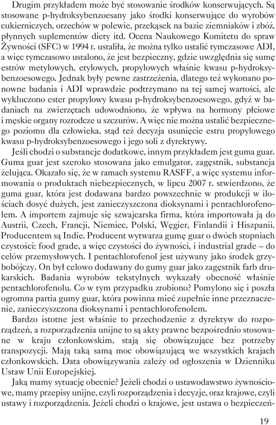Ocena Naukowego Komitetu do spraw ywnoœci (SFC) w 1994 r.