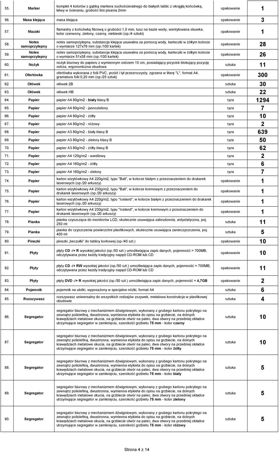 Notes samoprzylepny Notes samoprzylepny 60. Nożyk 61. Ofertówka notes samoprzylepny, substancja klejąca usuwalna za pomocą wody, karteczki w żółtym kolorze o wymiarze 127x76 mm (op.