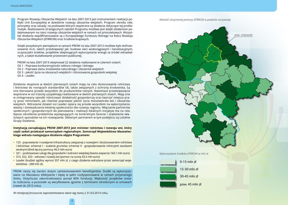 Realizowanie strategicznych założeń Programu możliwe jest dzięki działaniom podejmowanym na rzecz rozwoju obszarów wiejskich w ramach osi priorytetowych.