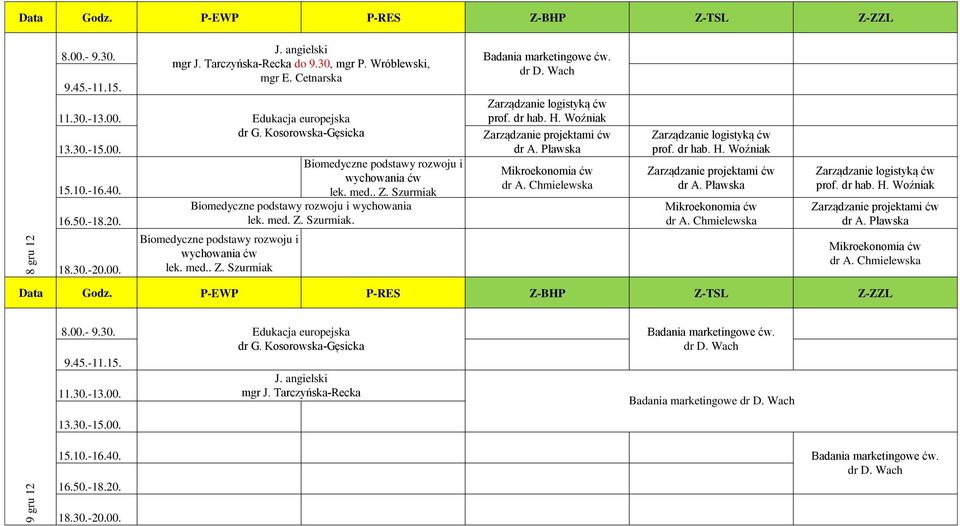 Edukacja europejska dr G.