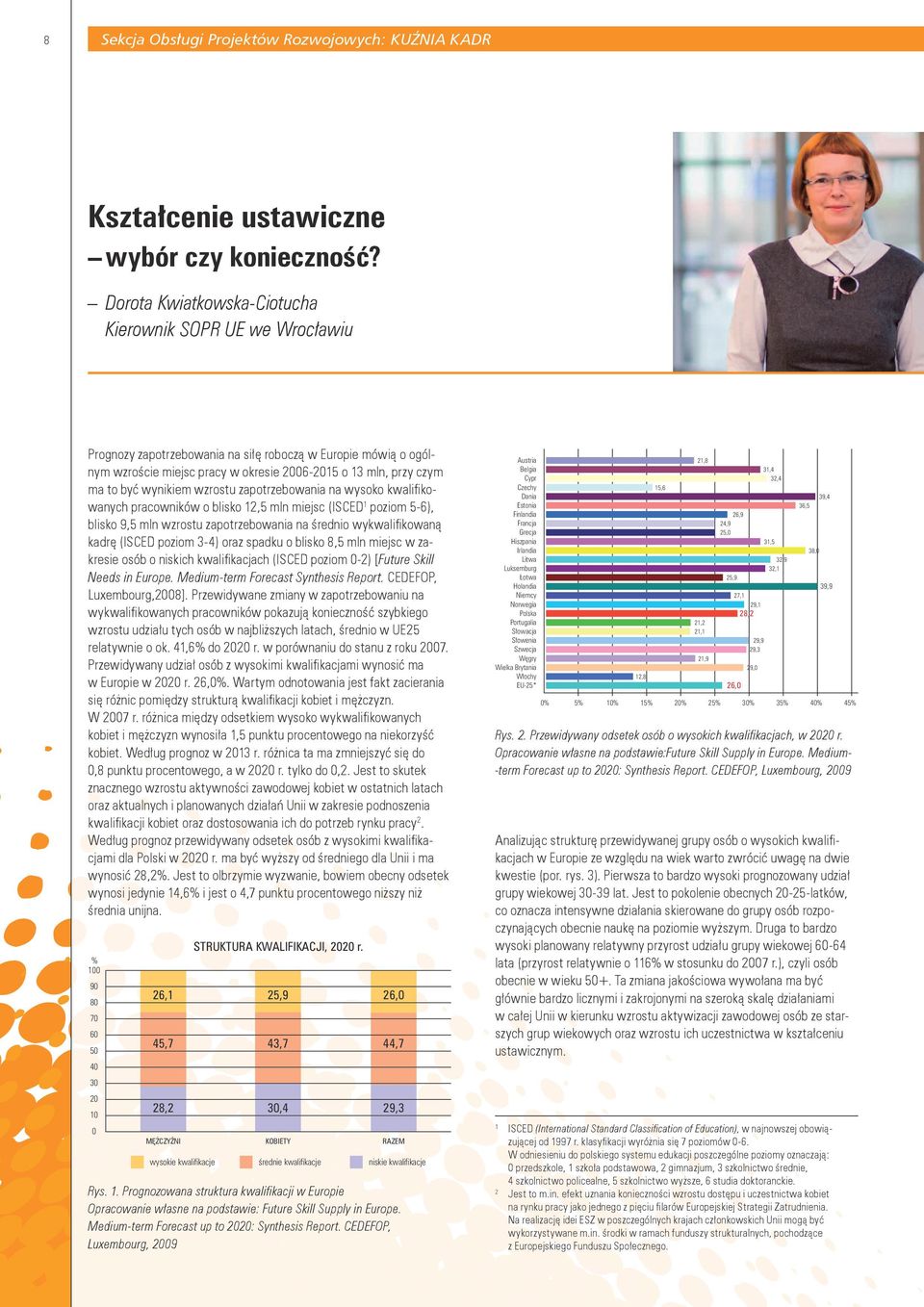 wynikiem wzrostu zapotrzebowania na wysoko kwalifikowanych pracowników o blisko 12,5 mln miejsc (ISCED 1 poziom 5-6), blisko 9,5 mln wzrostu zapotrzebowania na średnio wykwalifikowaną kadrę (ISCED