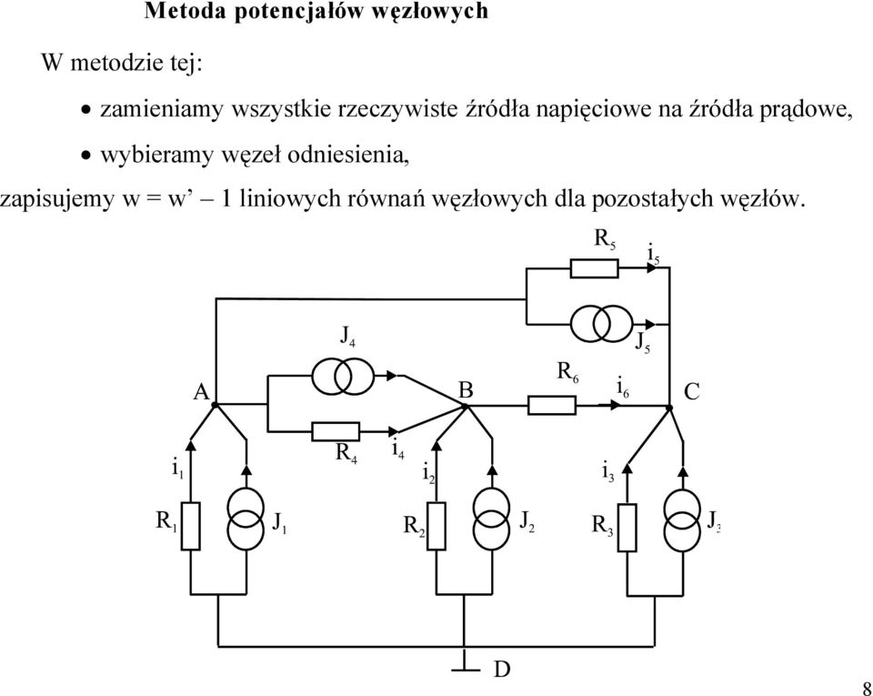 źródł prądowe, wyermy węzeł odnesen,