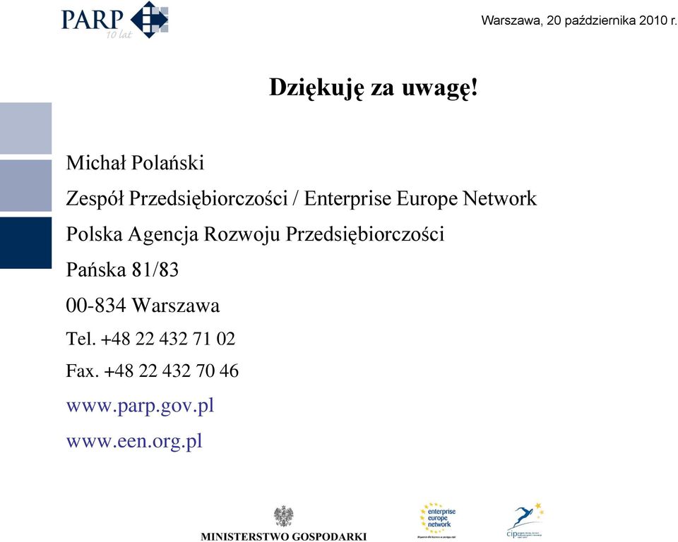 Europe Network Polska Agencja Rozwoju Przedsiębiorczości