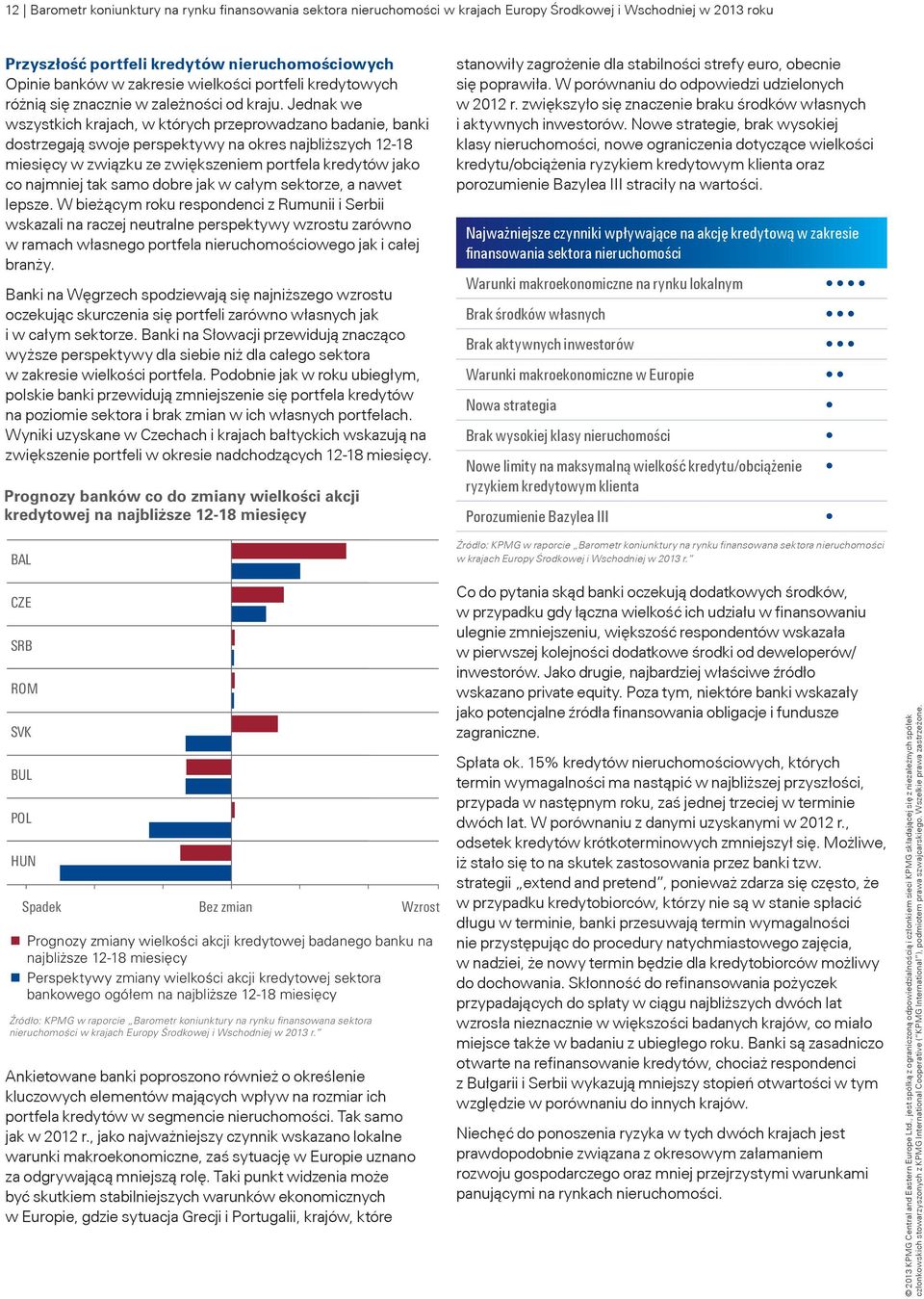 Jednak we wszystkich krajach, w których przeprowadzano badanie, banki dostrzegają swoje perspektywy na okres najbliższych 12-18 miesięcy w związku ze zwiększeniem portfela kredytów jako co najmniej