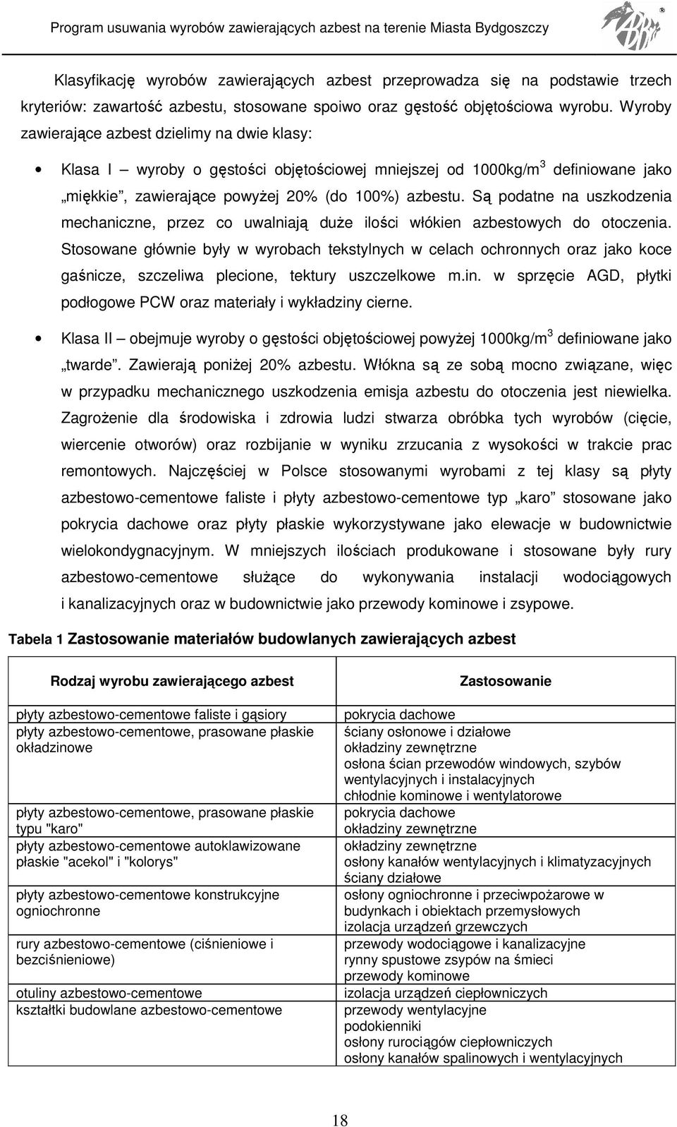 Są podatne na uszkodzenia mechaniczne, przez co uwalniają duŝe ilości włókien azbestowych do otoczenia.