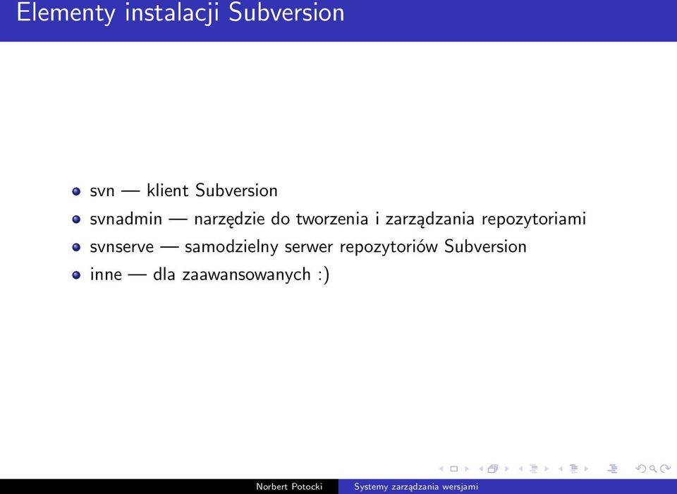 zarządzania repozytoriami svnserve samodzielny