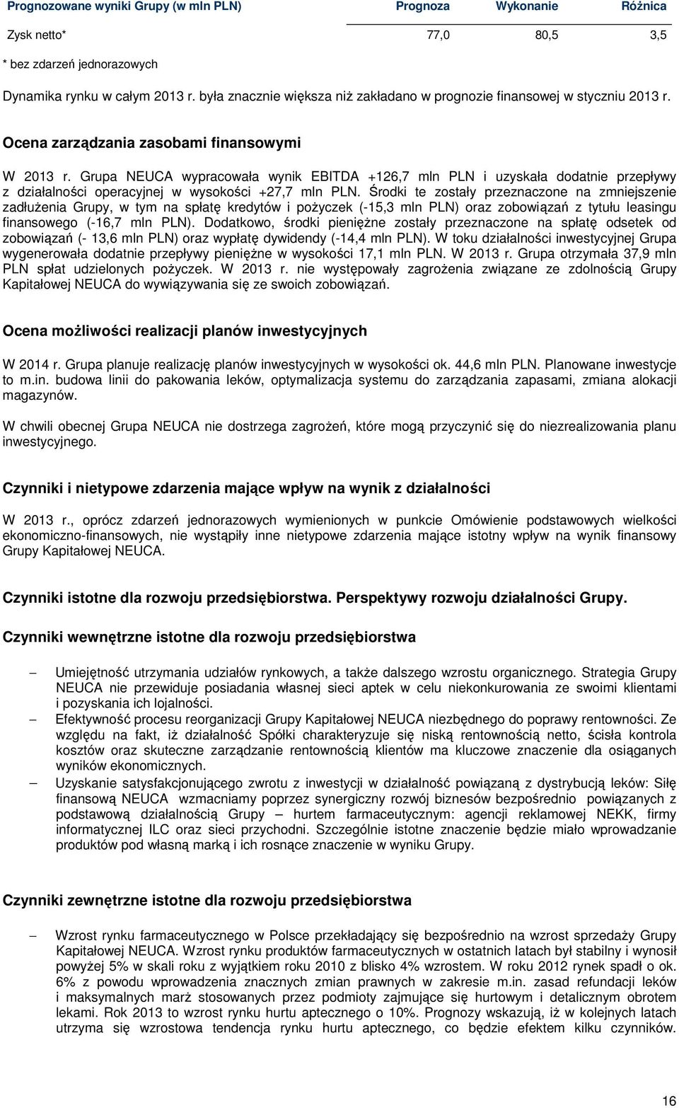 Grupa NEUCA wypracowała wynik EBITDA +126,7 mln PLN i uzyskała dodatnie przepływy z działalności operacyjnej w wysokości +27,7 mln PLN.