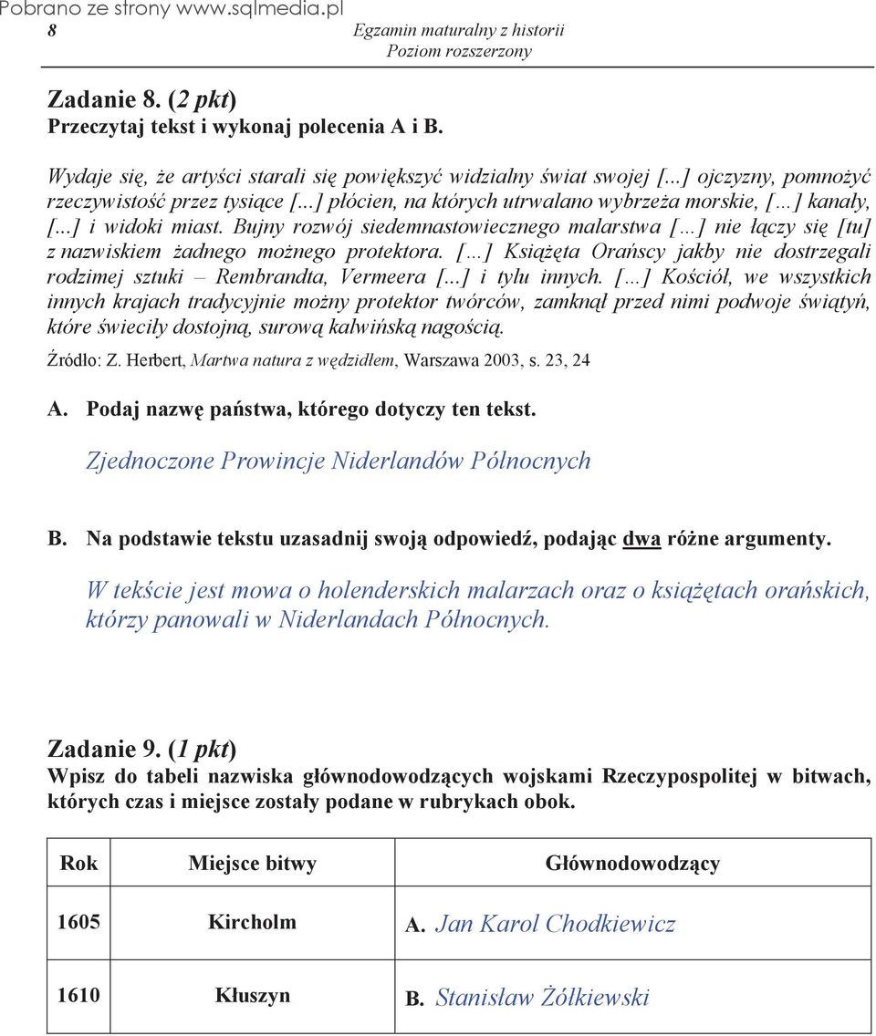 [ ] Ksi ta Ora scy jakby nie dostrzegali rodzimej sztuki Rembrandta, Vermeera [...] i tylu innych.