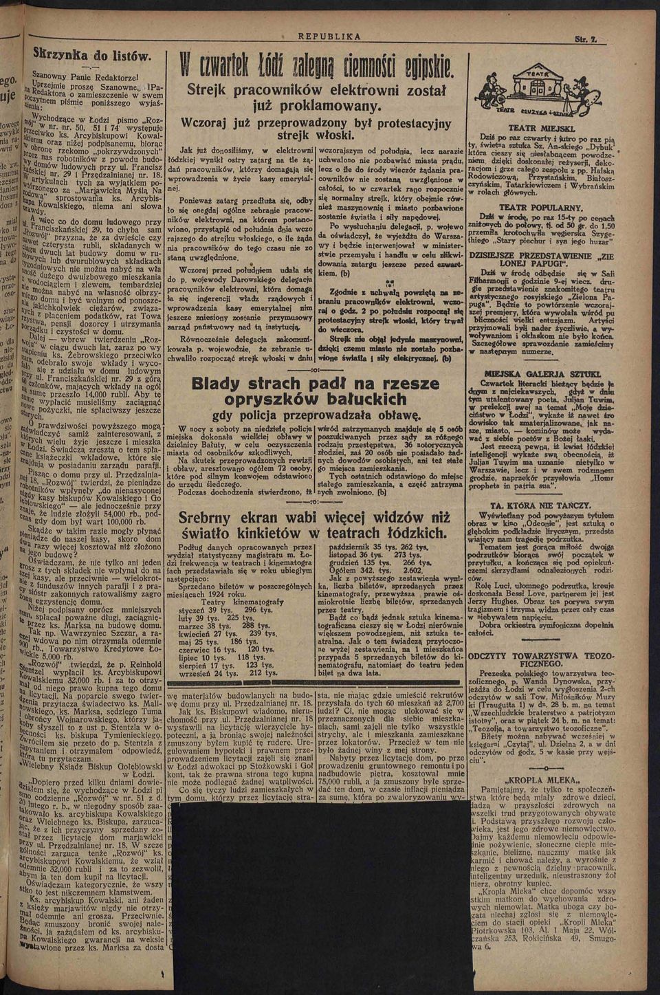 Arcybskupo Koal- ^ er nu oraz nżej podpsanemu, borąc n c Drz rzekomo pokrzydzonych" WVH n a s robotnkó z poodu budok»* 7? m ó ludoych przy ul. Francsz ty ns Wej nr. 29 Przędzalnanej nr. 18.