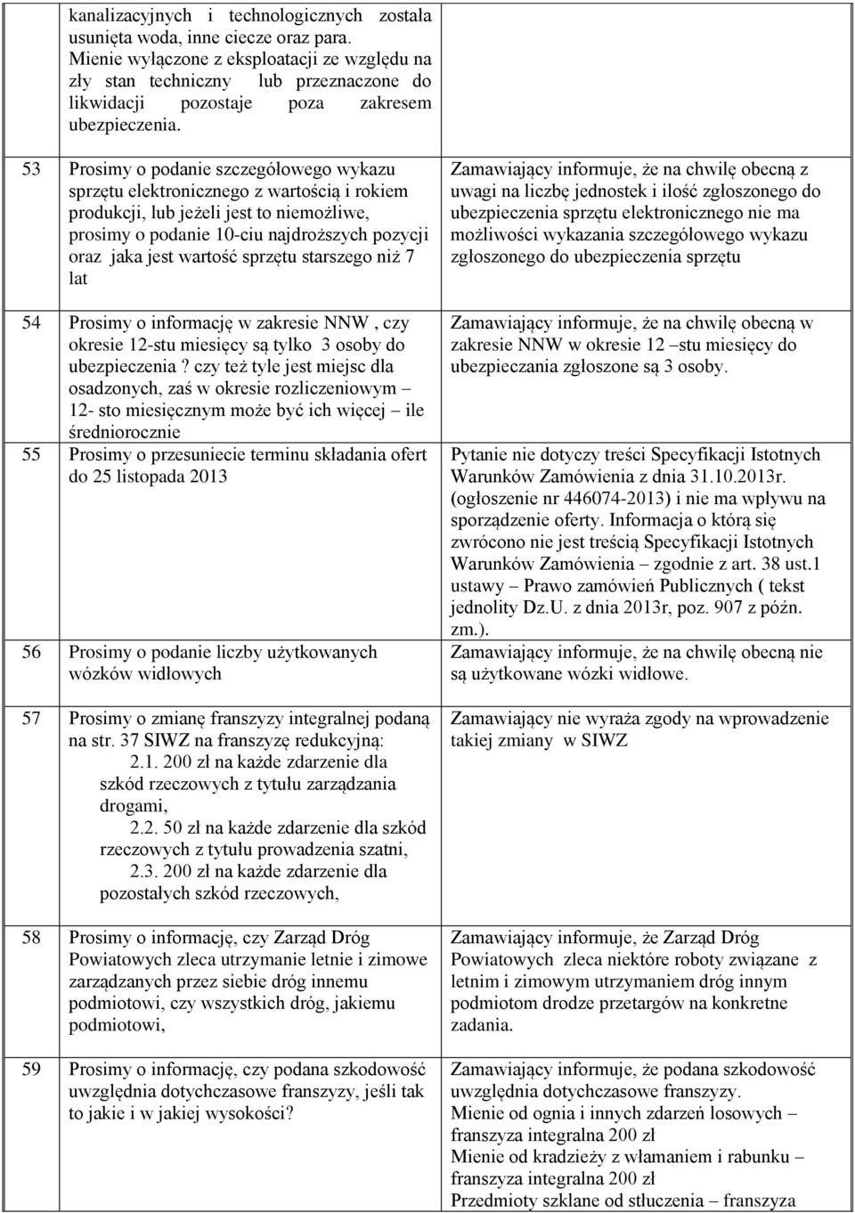 53 Prosimy o podanie szczegółowego wykazu sprzętu elektronicznego z wartością i rokiem produkcji, lub jeżeli jest to niemożliwe, prosimy o podanie 10-ciu najdroższych pozycji oraz jaka jest wartość