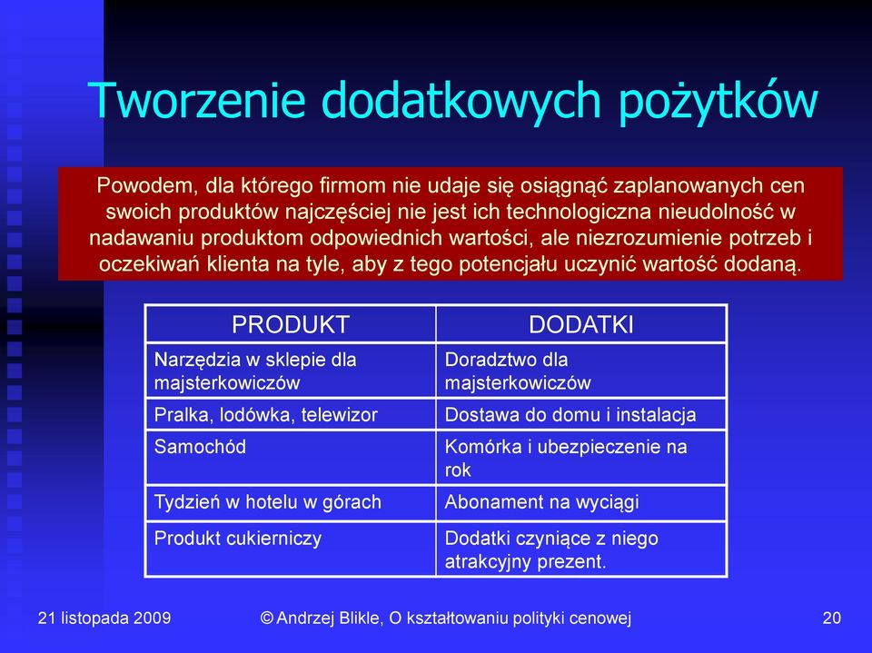 uczynić wartość dodaną.