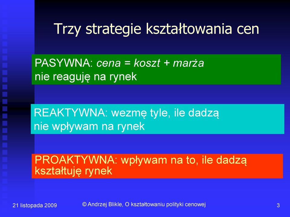 wezmę tyle, ile dadzą nie wpływam na rynek