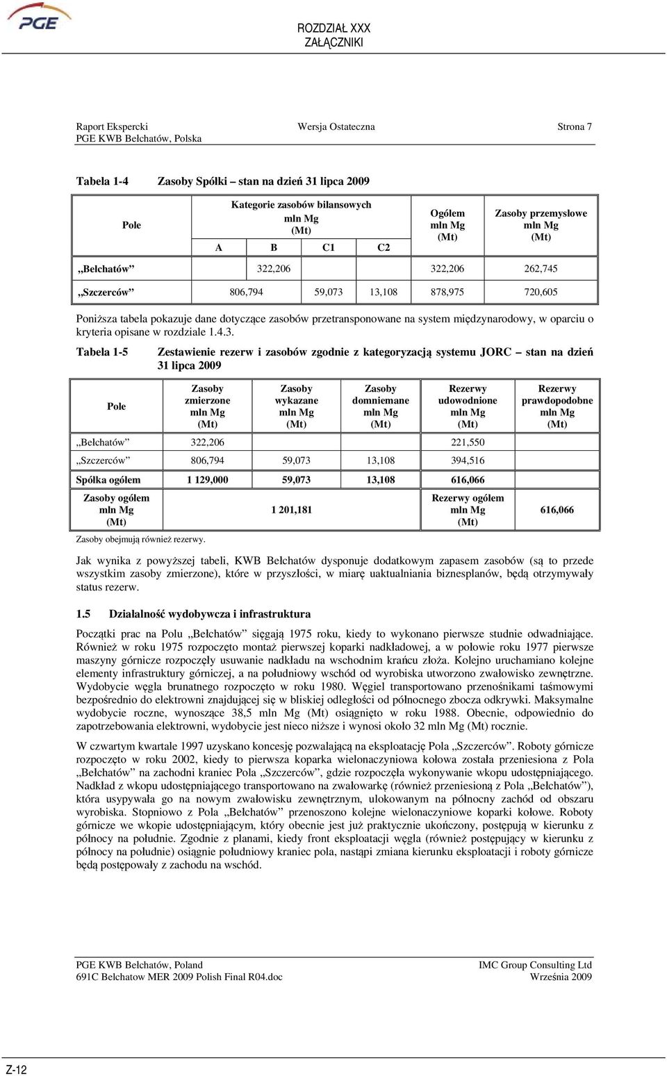 w oparciu o kryteria opisane w rozdziale 1.4.3.