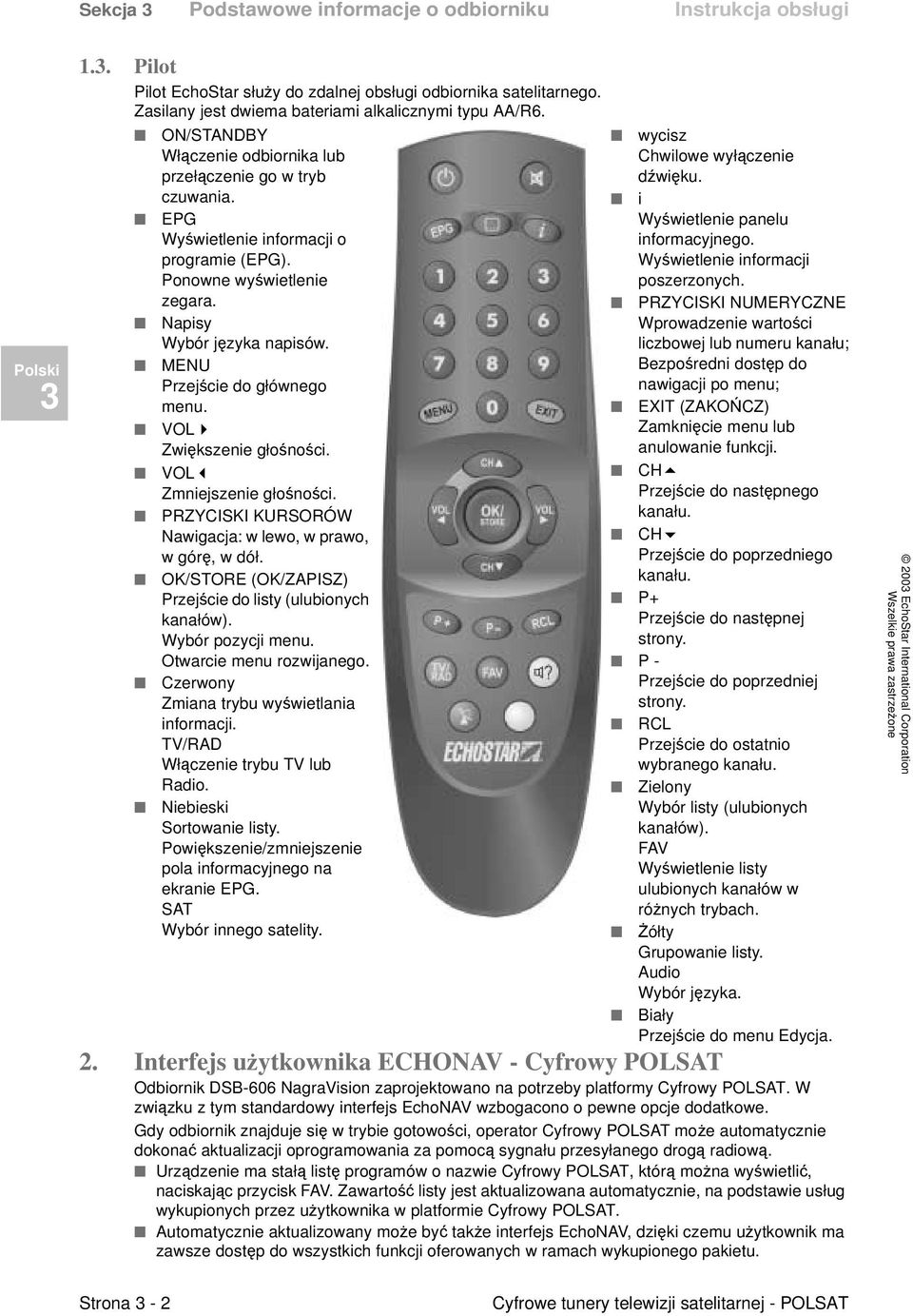 MENU Przejście do głównego menu. VOL Zwiększenie głośności. VOL Zmniejszenie głośności. PRZYCISKI KURSORÓW Nawigacja: w lewo, w prawo, w górę, w dół.