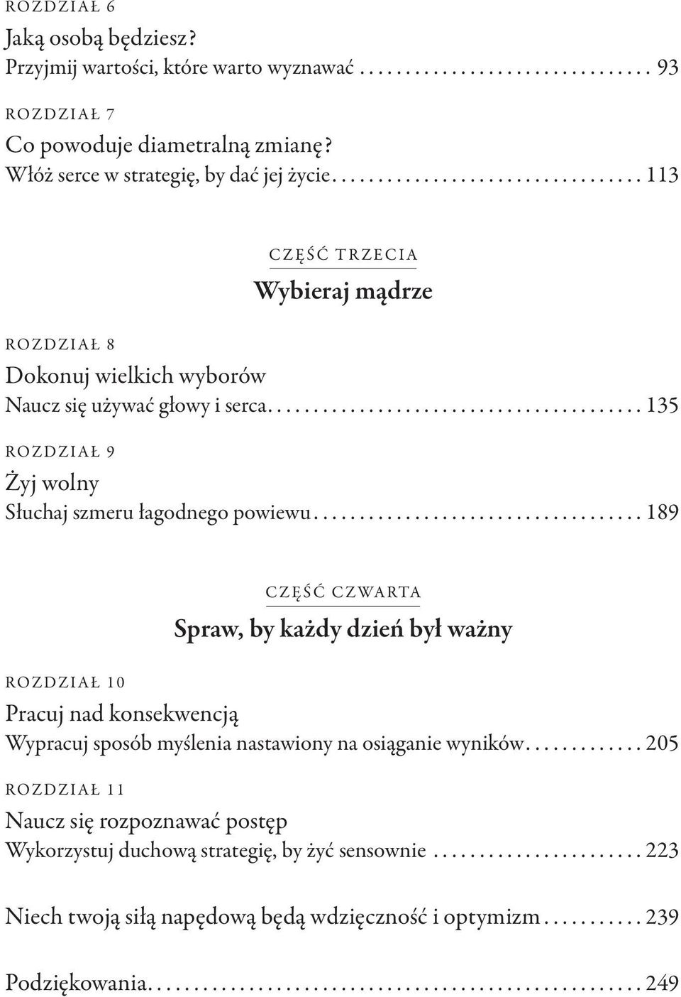 ..189 Część czwarta Spraw, by każdy dzień był ważny ROZDZIAŁ 10 Pracuj nad konsekwencją Wypracuj sposób myślenia nastawiony na osiąganie wyników.