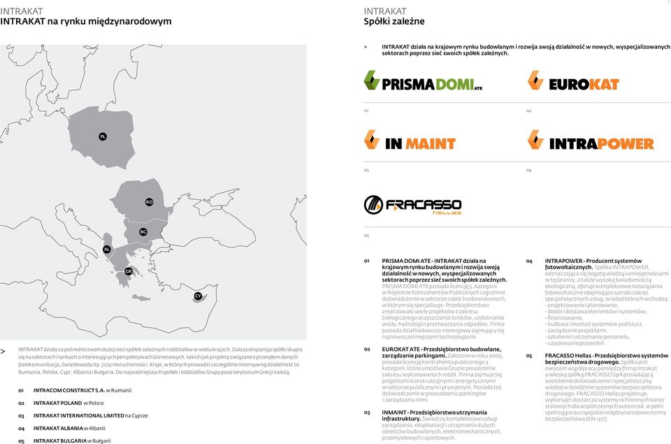 Dalsza ekspansja spółki skupia się na sektorach i rynkach o interesujących perspektywach biznesowych, takich jak projekty związane z przesyłem danych (telekomunikacja, światłowody itp.