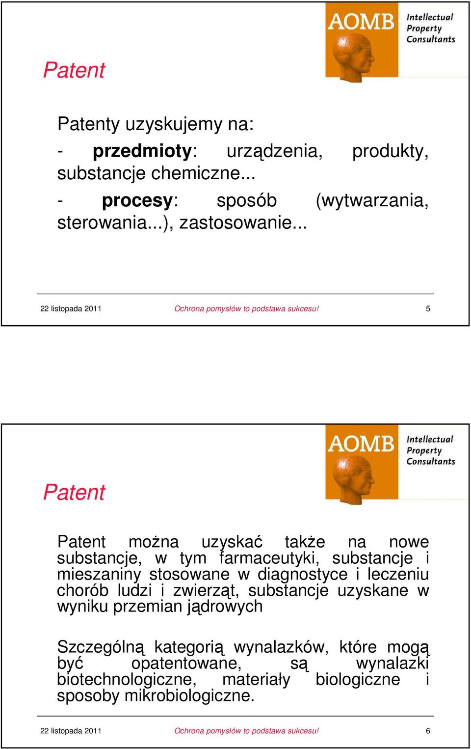 .. 5 Patent u Patent moŝna uzyskać takŝe na nowe substancje, w tym farmaceutyki, substancje i mieszaniny stosowane w diagnostyce