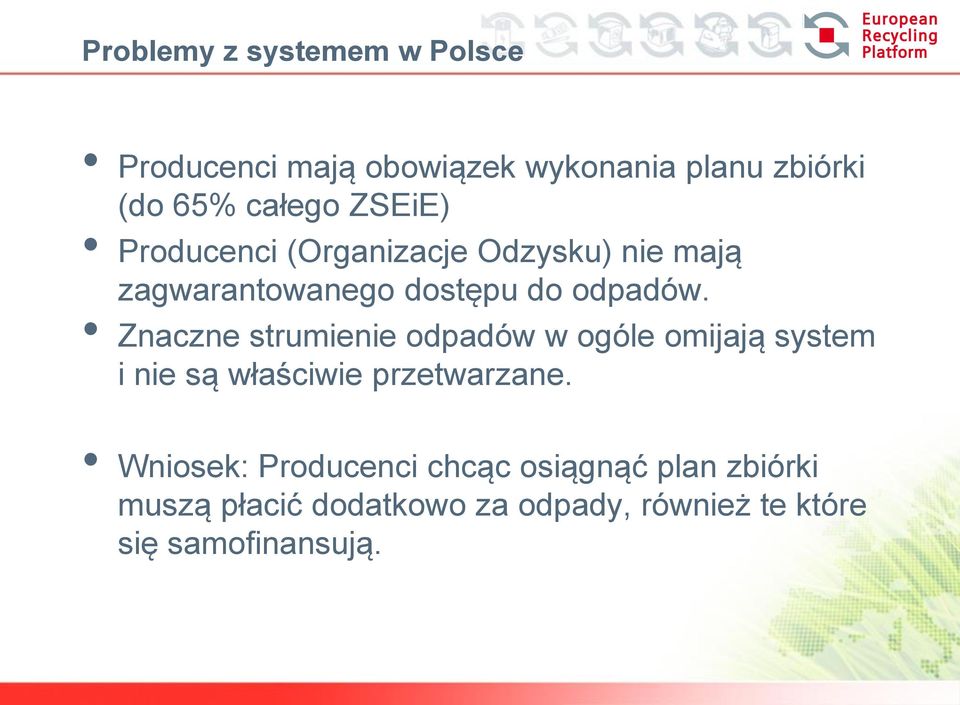 Znaczne strumienie odpadów w ogóle omijają system i nie są właściwie przetwarzane.