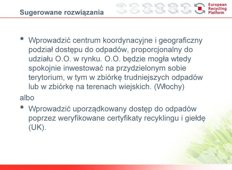 O. w rynku. O.O. będzie mogła wtedy spokojnie inwestować na przydzielonym sobie terytorium, w tym w