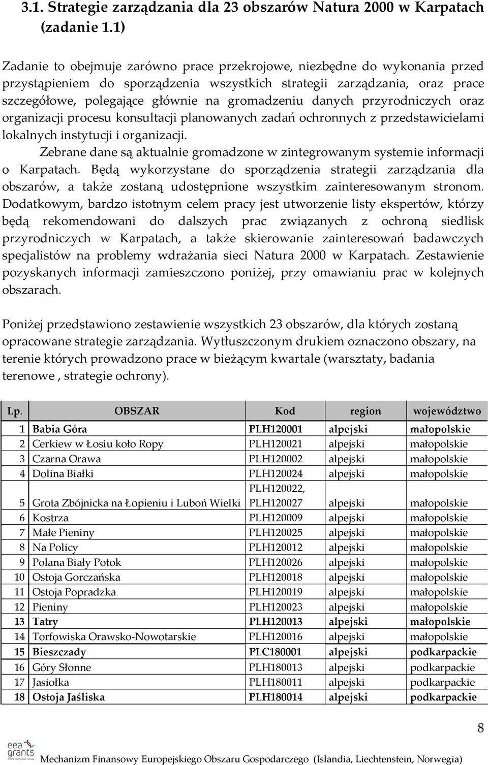 gromadzeniu danych przyrodniczych oraz organizacji procesu konsultacji planowanych zadań ochronnych z przedstawicielami lokalnych instytucji i organizacji.