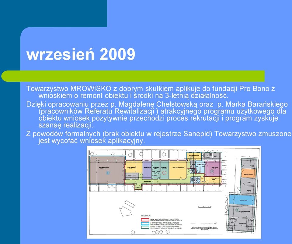 Marka Barańskiego (pracowników Referatu Rewitalizacji ) atrakcyjnego programu użytkowego dla obiektu wniosek pozytywnie