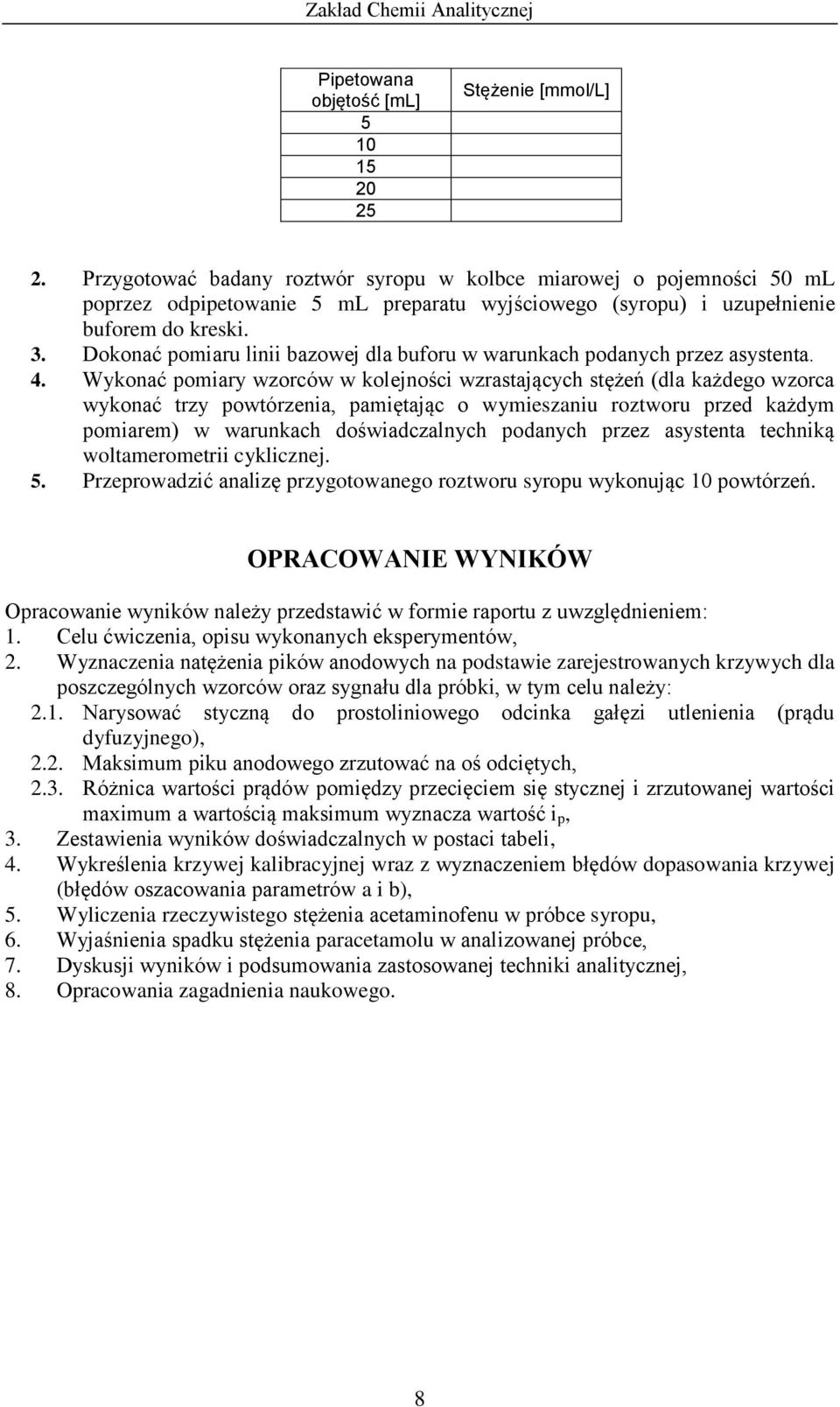 Dokonać pomiaru linii bazowej dla buforu w warunkach podanych przez asystenta. 4.