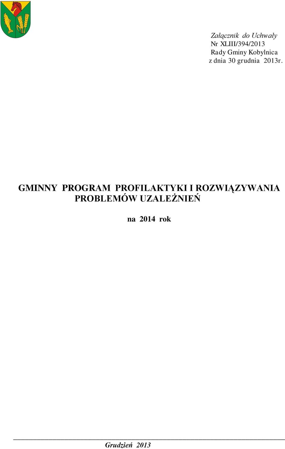 GMINNY PROGRAM PROFILAKTYKI I ROZWIĄZYWANIA