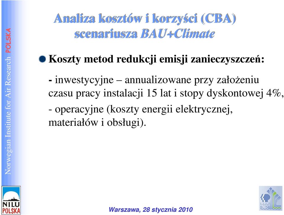 przy załoŝeniu czasu pracy instalacji 15 lat i stopy dyskontowej