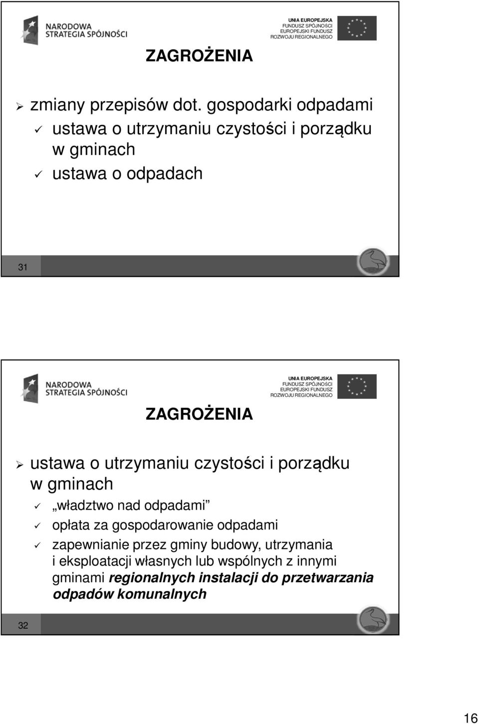 ZAGROŻENIA ustawa o utrzymaniu czystości i porządku w gminach władztwo nad odpadami opłata za