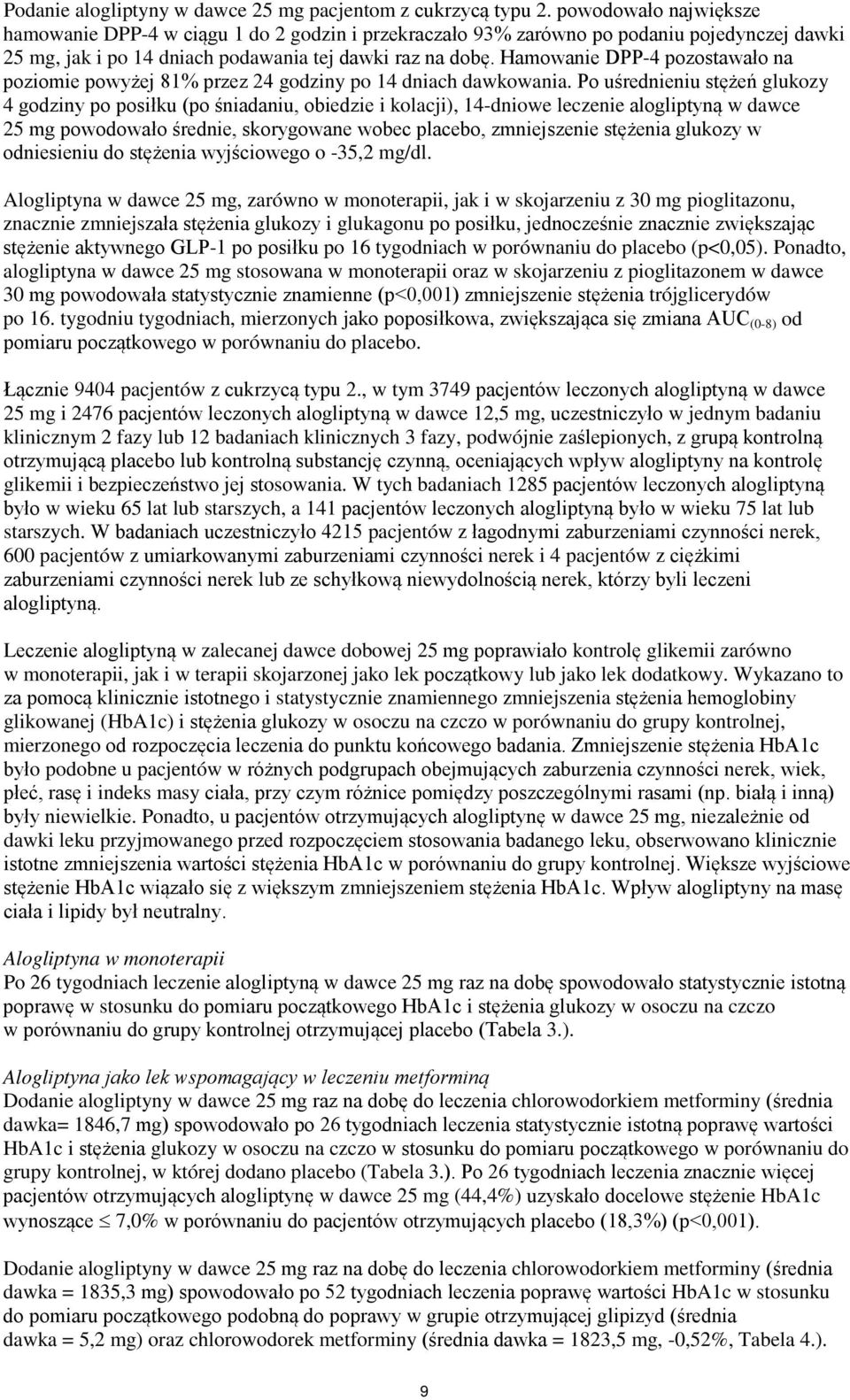 Hamowanie DPP-4 pozostawało na poziomie powyżej 81% przez 24 godziny po 14 dniach dawkowania.