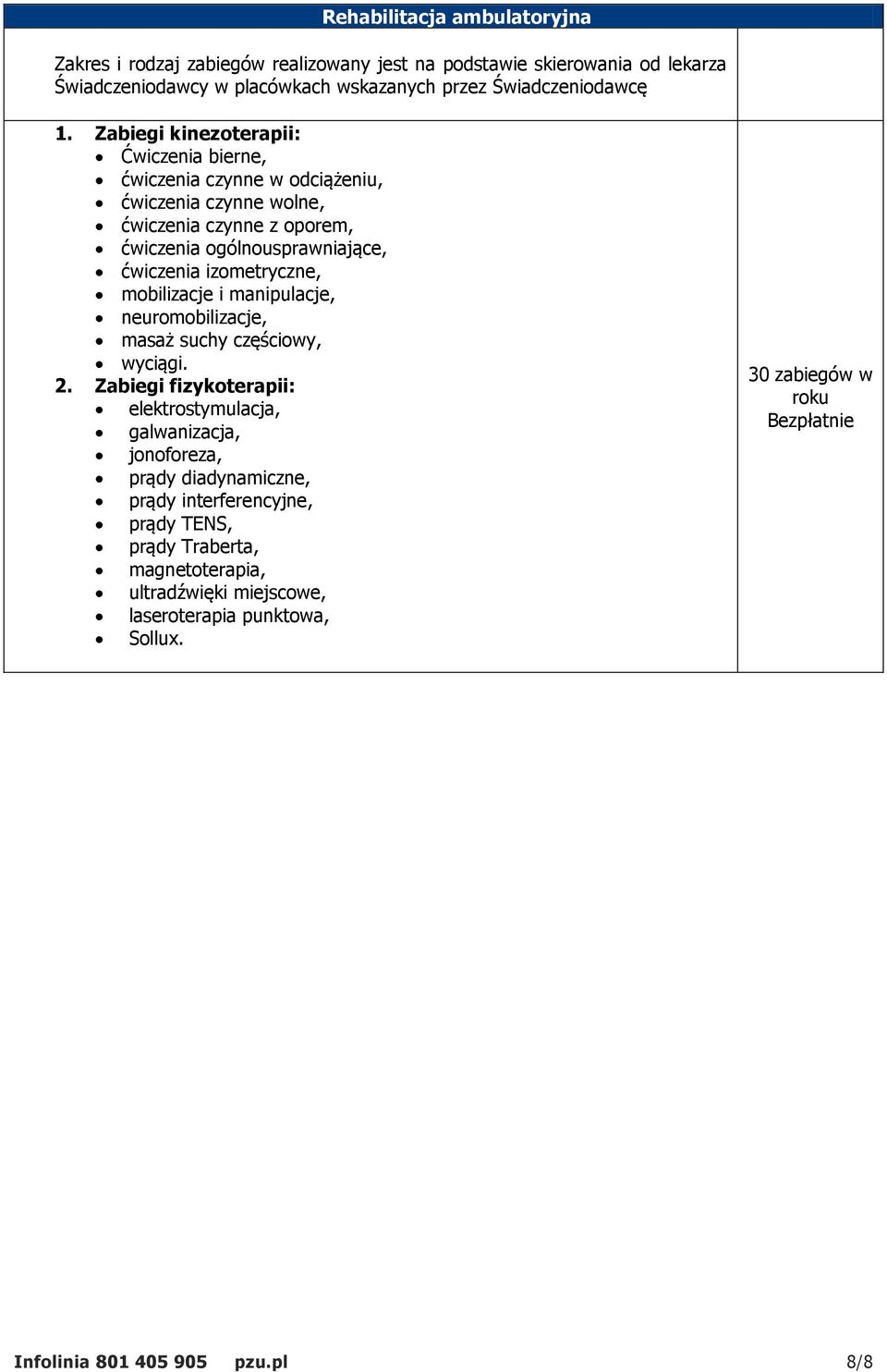 izometryczne, mobilizacje i manipulacje, neuromobilizacje, masaż suchy częściowy, wyciągi. 2.