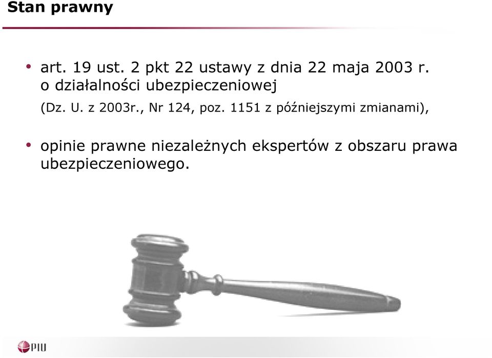 o działalności ubezpieczeniowej (Dz. U. z 2003r.