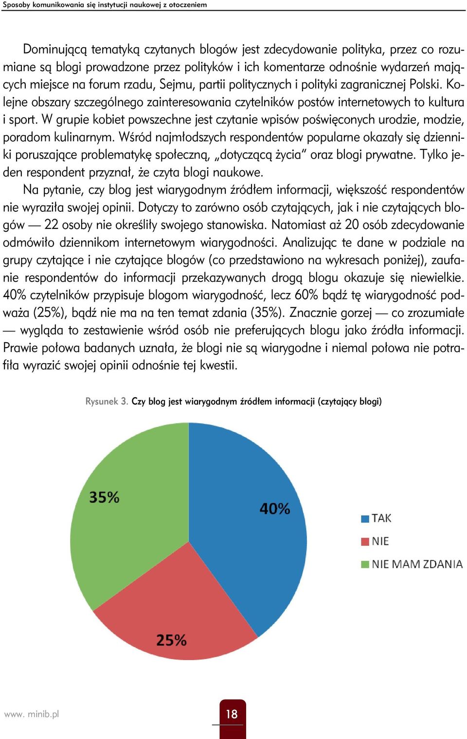 Kolejne obszary szczególnego zainteresowania czytelników postów internetowych to kultura i sport. W grupie kobiet powszechne jest czytanie wpisów poświęconych urodzie, modzie, poradom kulinarnym.